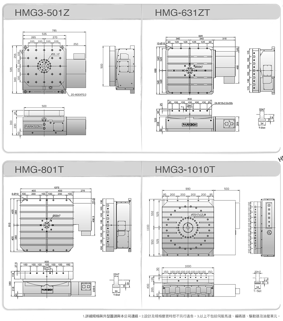 swift思维福特HMG系列卧式齿式定位工作台型号尺寸规格参数
